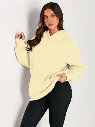 Vista 38 de Trendy Queen - Sudaderas extragrandes con capucha para mujer, suéteres de manga larga, sin botones, de vellón, de otoño, ropa de invierno