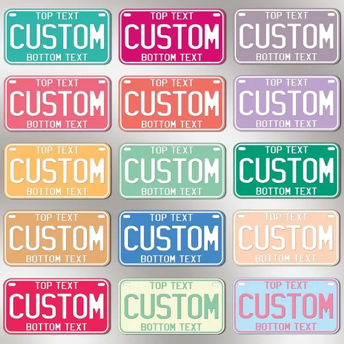 Vista 5 de Placa de Nombre Vintage Personalizada Coche Infantil Motocicleta Bicicleta Bici Patinete Eléctrico 3 Tamaños Texto Personalizado