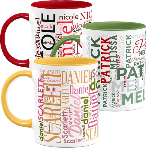 Vista 16 de Tazas de café personalizadas con arte de nube de palabras, 12 colores y 9 fuentes artísticas, 11 onzas. Regalos personalizados para parejas, hombres