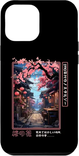 Vista 25 de iPhone 16 Japanese Vaporwave Nostalgia Cherry Blossoms 1990s Aesthetic Case