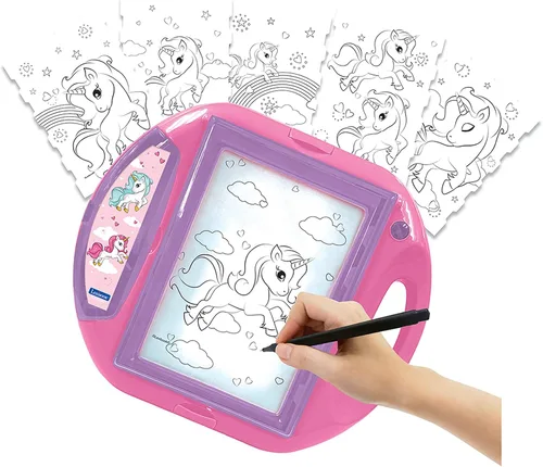 Vista 7 de LEXiBOOK Paw Patrol, proyector de dibujo, 4 tampones, 10 plantillas, pantalla de iluminación, 1 bolígrafo incluido, juguete artístico y creativo