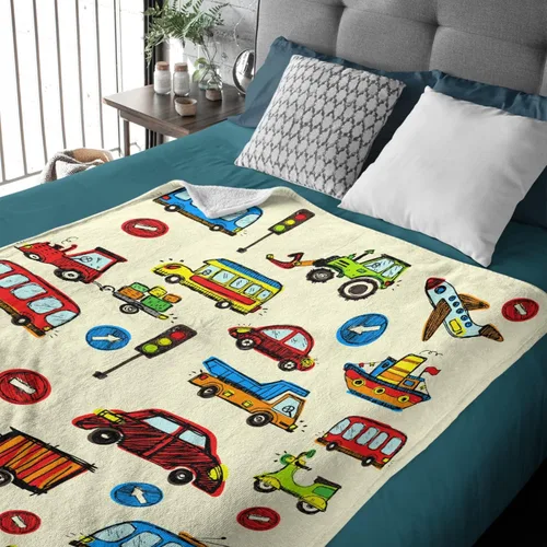 Vista 3 de Sumedha Manta de auto de dibujos animados, regalo de dibujos animados para niñas y niños, extra pequeña de 40 x 30 pulgadas para mascotas, franela