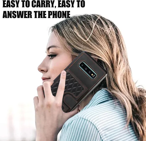 Vista 6 de Asuwish Funda de teléfono para Samsung Galaxy S10 Plus con protector de pantalla de vidrio templado y correa cruzada, soporte para tarjetas, soporte