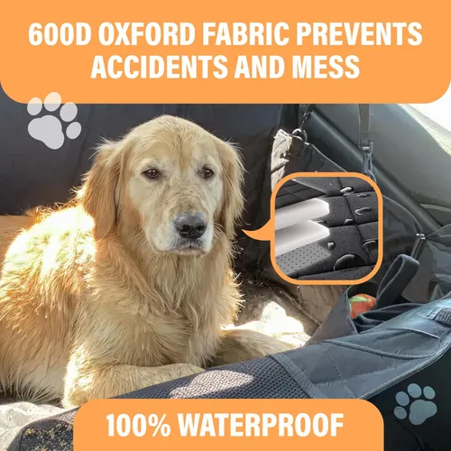 Vista 2 de Active Pets - Funda de asiento trasero para perros, hamaca XL para perro con ventana de malla, antideslizante, impermeable, protector de asiento