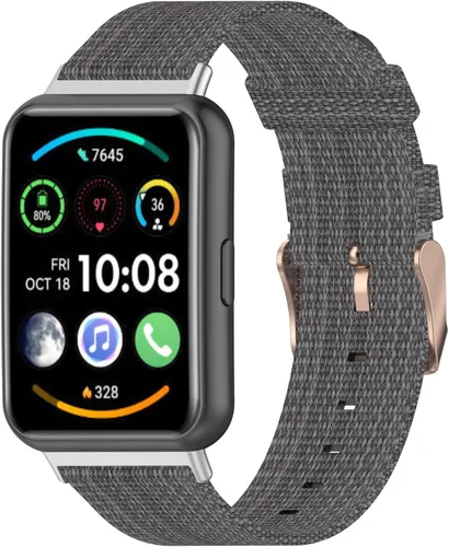 Vista 6 de Senter Correas de repuesto de nailon suave de liberación rápida para Huawei Watch Fit 2 Smart Watch