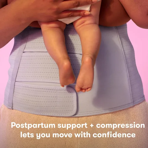 Vista 2 de Frida Mom Faja para vientre, esenciales posparto para recuperación natural y de cesárea, envoltura de compresión ajustable, soporte para después