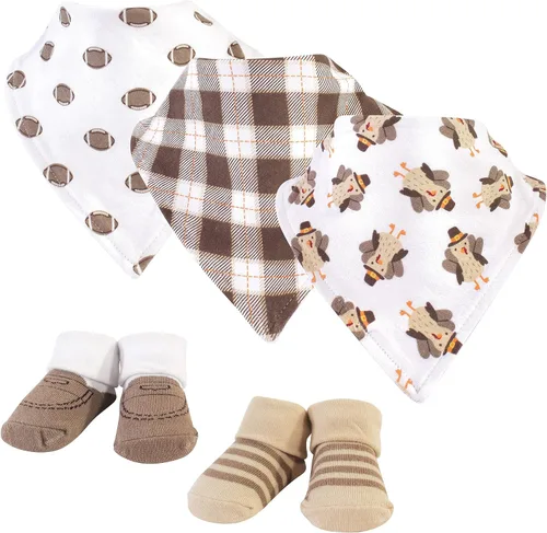 Vista 189 de Hudson Baby Conjunto de babero y calcetines unisex de algodón para bebé