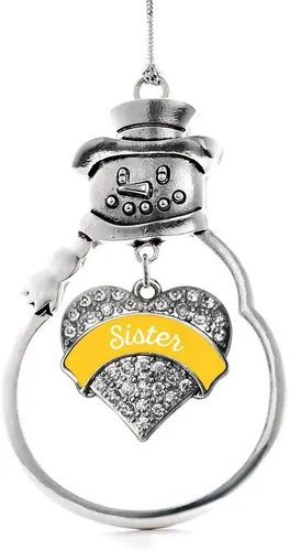 Vista 236 de Colgante de plata con diseño de Detroit con forma de corazón y muñeco de nieve con circonitas cúbicas