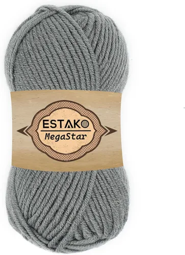 Vista 49 de Estako Megastar, 3.52 Oz (100g) de hilo de acrílico 75% y lana 25%, suave, peso grueso voluminoso #5 para crochet y tejer 120 yardas (110m)