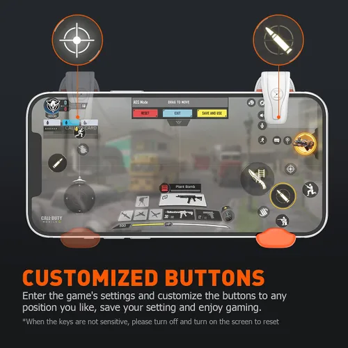 Vista 5 de BIGBIG WON Mobile Gaming Triggers, Mobile Game Controllers Plug and Play for iOS and Android Phone 4.7-6.5 inches Game Trigger for PUBG/Fortnite/COD
