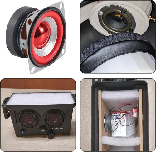 Vista 4 de Paquete de 2 altavoces de audio de rango completo de 4 ohmios 5 W, altavoz estéreo de graves compatible con Arduino