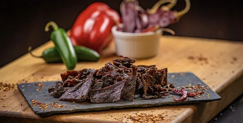 Vista 6 de Glenwood Snacks 7 ALARM - Pimienta escorpión de carne picante, pimiento fantasma, Carolina Reaper y Habanero, 9 onzas