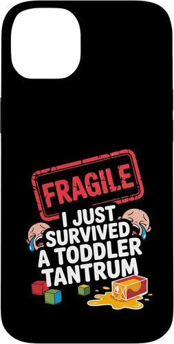 Vista 15 de Fragile I Survived a Toddler Tantrum Funny Parent Graphic Case for iPhone 16