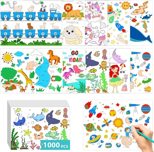 Vista 9 de 500 manteles individuales desechables de papel para colorear de 14 x 10 pulgadas, manteles individuales desechables para mesa de comedor, manteles