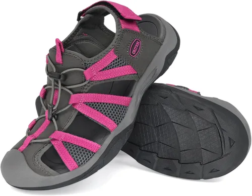Vista 2 de GRITION Women's Closed Toe Trekking Sandals, Waterproof Hiking Sandals, Comfort Breathable Outdoor Summer Flat, Adjustable Wear-Resistant Sports