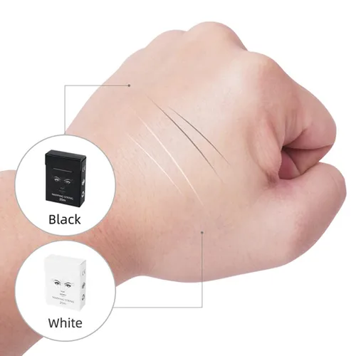 Vista 5 de XIAOYU Cuerda de mapeo de cejas de 32.8 ft preentintada para microblading, paquete de 6, caja blanca, tinta blanca