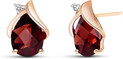 Vista 2 de Galaxy Gold GG Juego de collar y pendientes de oro rosa de 14 quilates con diamantes