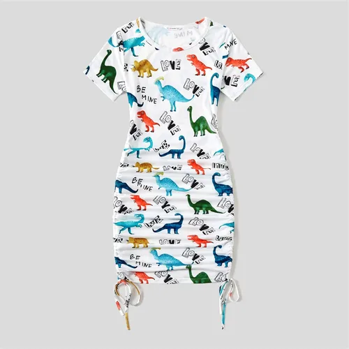 Vista 2 de PATPAT Conjuntos familiares a juego para mamá y yo, conjuntos de manga corta con estampado casual y camisetas a juego
