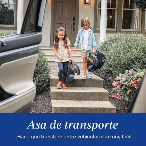 Vista 5 de Chicco GoFit ClearTex Plus Asiento elevador sin espalda, accesorio de ErgoBoost - Acolchado de espuma ultra cómodo, asa de transporte integrada