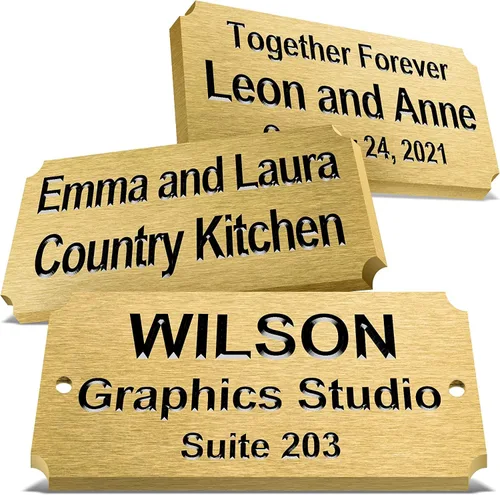Vista 8 de Caramel Sweet Life Placas de nombre personalizadas, placa negra grabada con texto dorado, placas de trofeo grabadas, placa de nombre personalizada