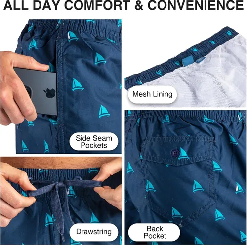 Vista 3 de Kanu Surf Mens Monaco Swim Trunks (Regular & Extended Sizes)