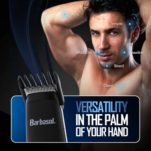 Vista 4 de Barbasol - Recortador de retoque para hombres, recortadora eléctrica compacta de precisión XTREME para barba y cabello con cuchillas de acero