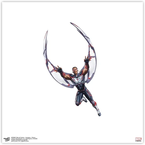 Vista 10 de Trends International Gallery Pops Marvel Comics Avengers - Póster de pared de Halcón, 12 x 12 pulgadas, versión enmarcada en negro