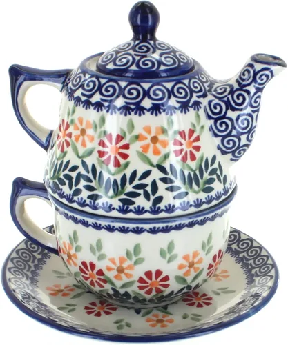 Vista 5 de Blue Rose Polish Pottery Blue Butterfly Tea para uno