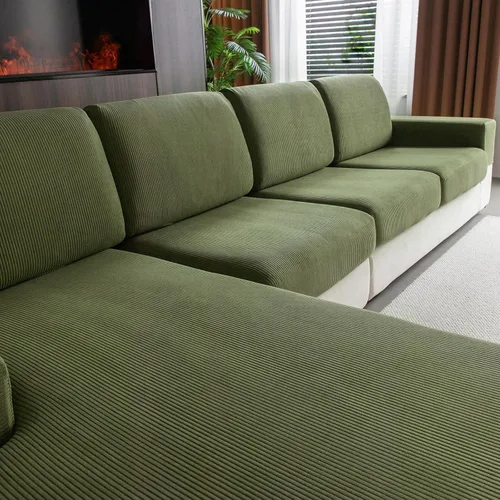 Vista 8 de OHSIO Fundas para Sofá Seccional, Fundas Elásticas para Sofá Resistentes al Desgaste, Fundas de Cojín Suaves y Lavables para Sofá, Protector