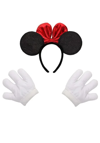 Vista 5 de Set de Diadema y Guantes Glitter de Minnie Multicolor