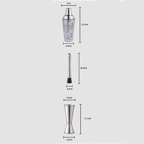 Vista 4 de Kit de camarero: juego de coctelera con elegante soporte de bambú Perfecto para herramientas de bar en el hogar, kit de herramientas de barman
