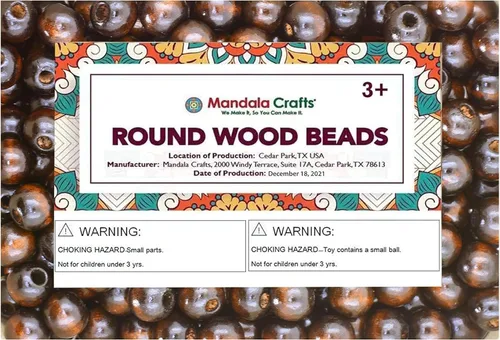 Vista 11 de Mandala Crafts - 2000 cuentas de madera redondas pequeñas de 6 mm para manualidades, suministros de macramé - cuentas de madera natural negra sin