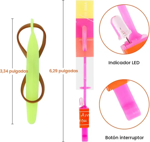Vista 3 de lpvoqpth Juego de 25 juegos de LED voladores, 25 tirachinas + 25 helicópteros brillantes, 50 piezas, juguete volador para exteriores, suministros