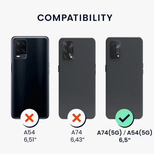Vista 6 de kwmobile Funda compatible con Oppo A74 (5G) / A54 (5G) - Funda protectora delgada de TPU con acabado mate suave - lavanda claro