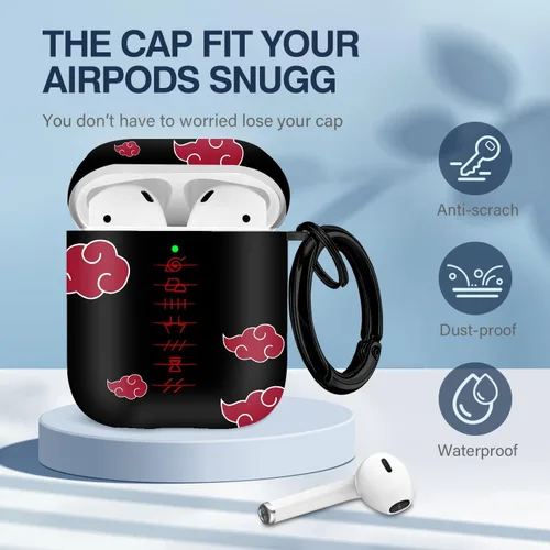 Vista 6 de Maxjoy Funda para Airpods, diseño de dibujos animados de anime para Airpods de 1ª y 2ª generación, funda para Air Pods para hombres, niños y niñas