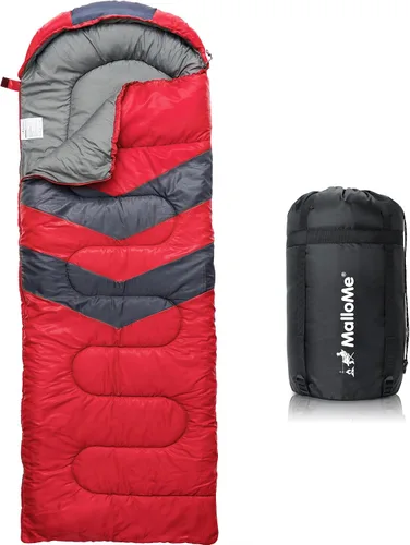 Vista 19 de MalloMe Sacos de dormir para adultos en clima frío y cálido – Saco de dormir para niños, niñas, niños – Accesorios ligeros esenciales de camping