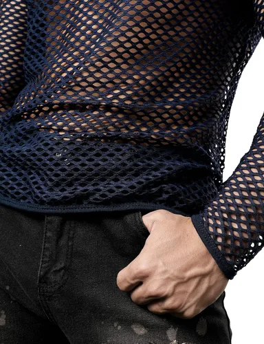 Vista 6 de JOGAL Camiseta de malla ajustada de manga larga para hombre