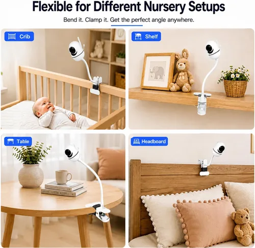 Vista 4 de Soporte de monitor de bebé de 15.7 pulgadas compatible con HelloBaby HB6560/HB65/HB6550/pro/HB66/HB248/HB6240/HB6351/HB6339/, cámara de monitor