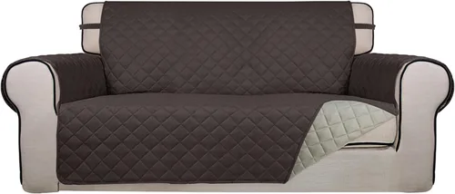 Vista 181 de PureFit - Funda de sofá acolchada reversible, protector de muebles impermeable, funda de sofá lavable con espuma antideslizante y correas elásticas