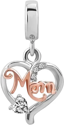 Vista 2 de LovelyCharms Love Mom - Dije colgante de corazón para pulsera europea vidrio