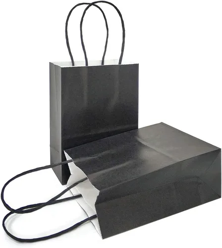 Vista 28 de AZOWA Bolsas de regalo de color azul claro, mini bolsas de papel kraft con asas para recuerdos de fiesta (4 x 2.4 x 6 pulgadas, azul, 12 unidades)