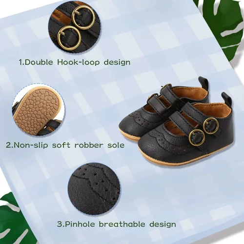 Vista 5 de Meckior - Zapatos bajos y livianos para bebés estilo Mary Jane con suela suave y lazo decorativo para vestidos de princesa o bodas para niñas que