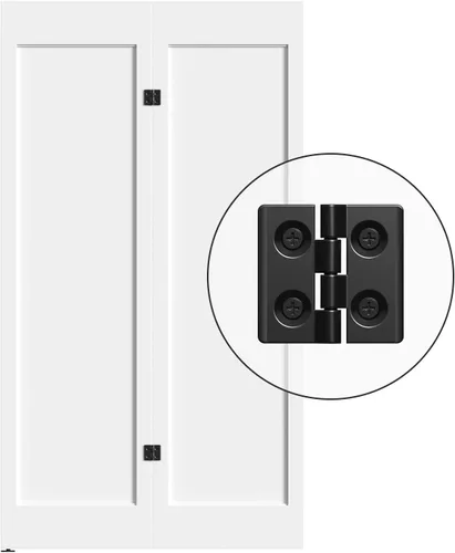 Vista 8 de ROOMTEC Kit de riel de hardware para puerta corrediza de granero biplegable de 2.5 pies, kit de rodillos negros para 2 puertas, forma de J