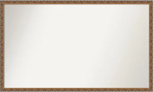 Vista 281 de Amanti Art Espejo de baño de bronce para sobre fregadero, 29 x 19 pulgadas, espejo rectangular de bronce antiguo, marco de madera tradicional