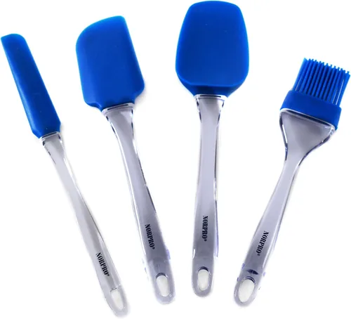 Vista 4 de Norpro Tarro de silicona/espátula de glaseado, azul, 10.5in/26.5cm, como se muestra