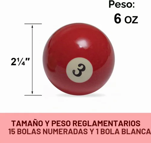 Vista 3 de Billiard Balls Set 2-1/4" Regulation Size Pool Table Balls for Replacement (16 Resin Balls)