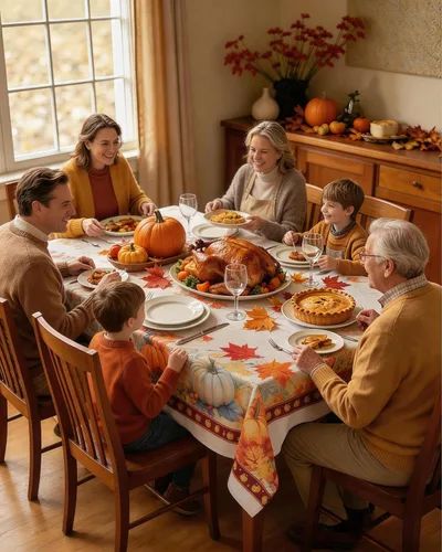 Vista 2 de Honellaty - Mantel rectangular con diseño de calabaza otoñal, 52 x 70 Cosecha de calabaza