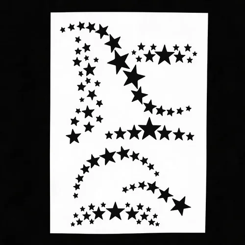 Vista 5 de TIAMECH Plantilla ondulada de estrellas reutilizables A4 para pintar, plantilla de capas de cielo estrellado de varios tamaños, arte de pared