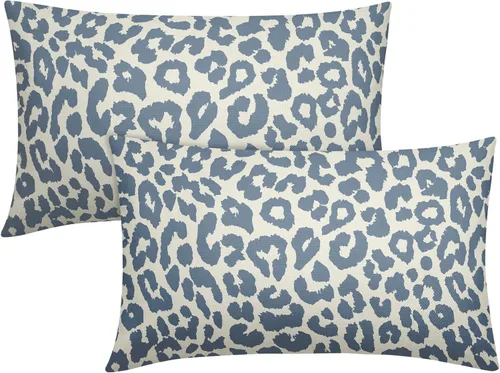 Vista 53 de Juego de 2 fundas de almohada con estampado de leopardo negro de 16 x 16 pulgadas, diseño de animal de guepardo, chinoiserie, fundas de almohada