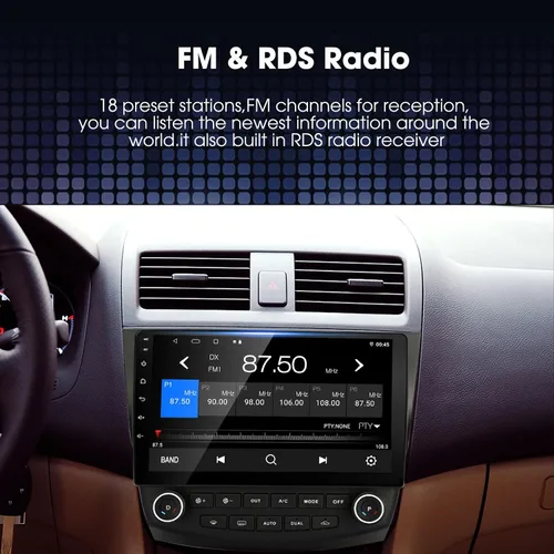 Vista 3 de Para Honda Accord 7th 2003-2007 Android Car Stereo, Carplay integrado y Android Auto, pantalla táctil capacitiva de 10 pulgadas, unidad